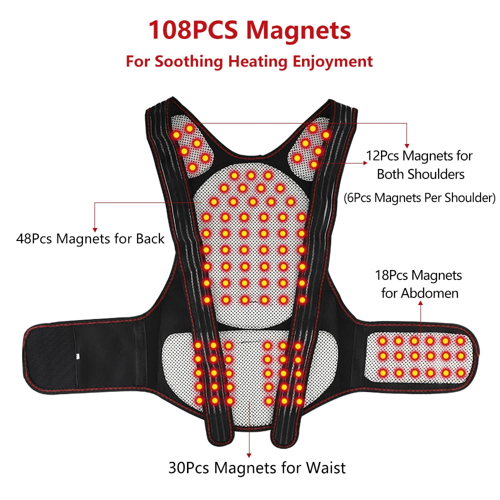 Self-Heating Tourmaline Magnetic Support Belt